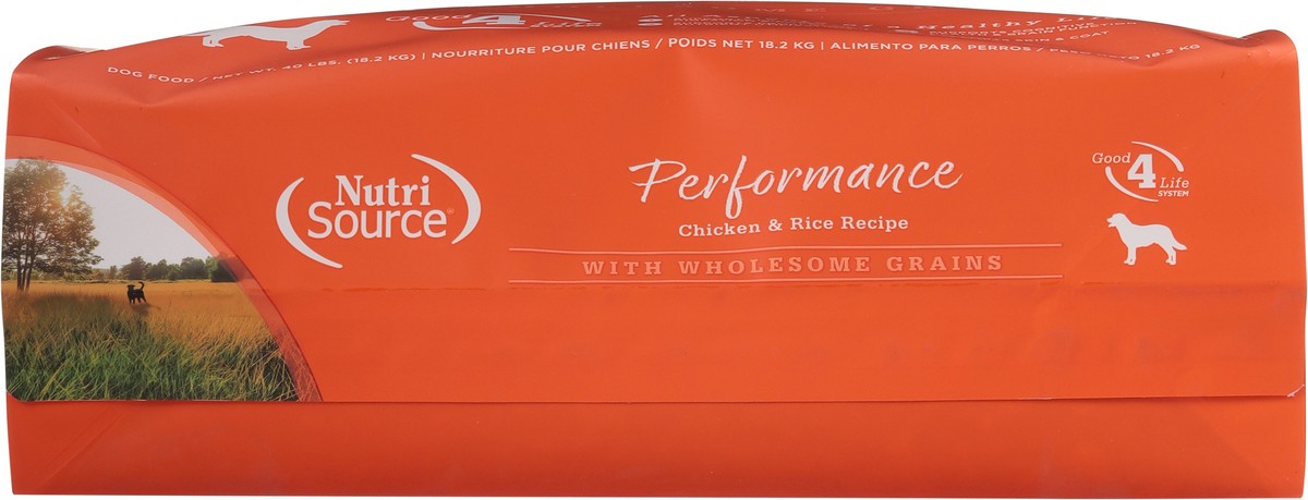 slide 4 of 14, NutriSource Performance For All Life Stages Chicken & Rice Recipe Dog Food 40 lb, 640 oz