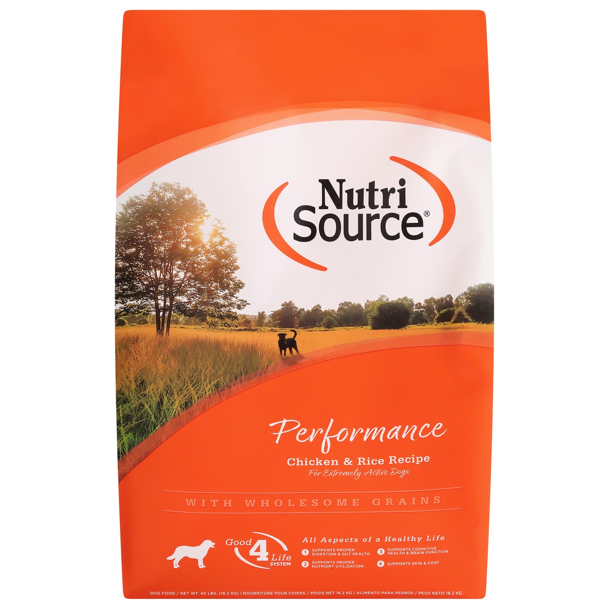 slide 14 of 14, NutriSource Performance For All Life Stages Chicken & Rice Recipe Dog Food 40 lb, 640 oz