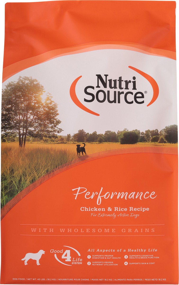slide 8 of 14, NutriSource Performance For All Life Stages Chicken & Rice Recipe Dog Food 40 lb, 640 oz