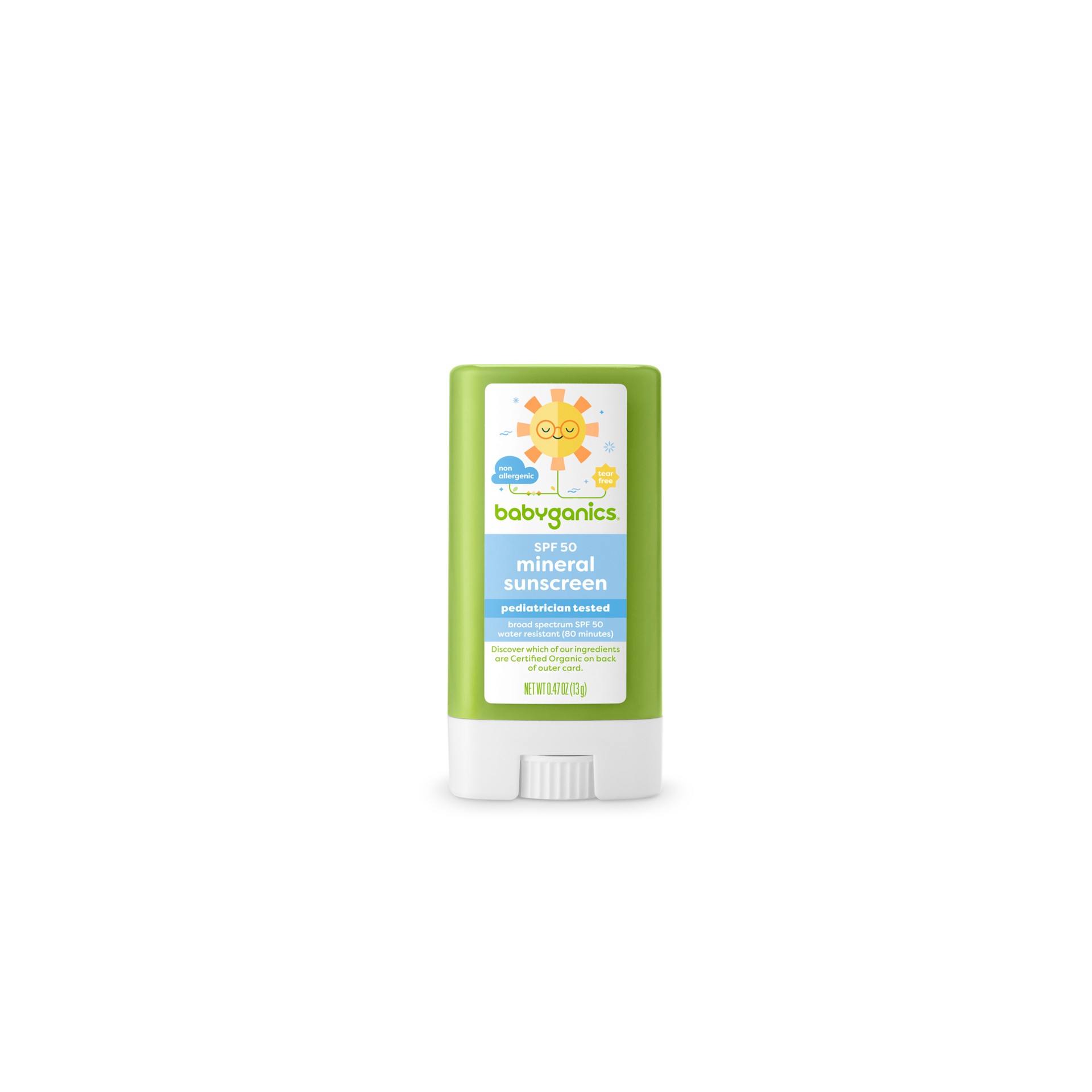 slide 1 of 6, Babyganics All-Mineral Sunscreen Stick 50 SPF, .47oz, 0.47 oz