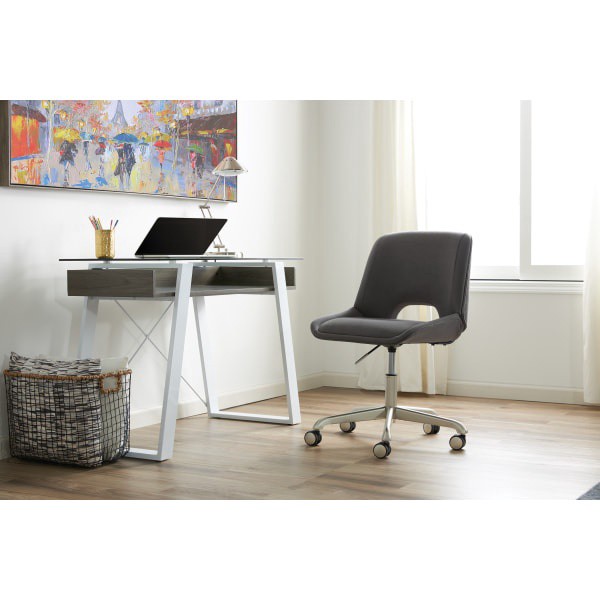 slide 10 of 10, Elle Decor Laissy Linen Low-Back Task Chair, Gray, 1 ct