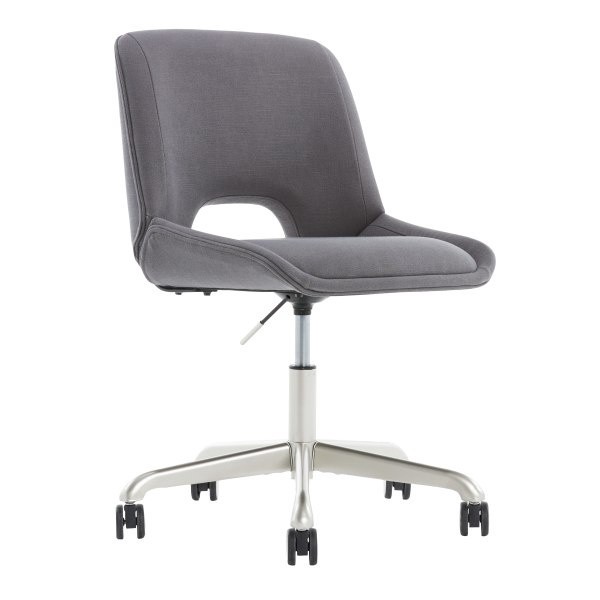 slide 1 of 10, Elle Decor Laissy Linen Low-Back Task Chair, Gray, 1 ct