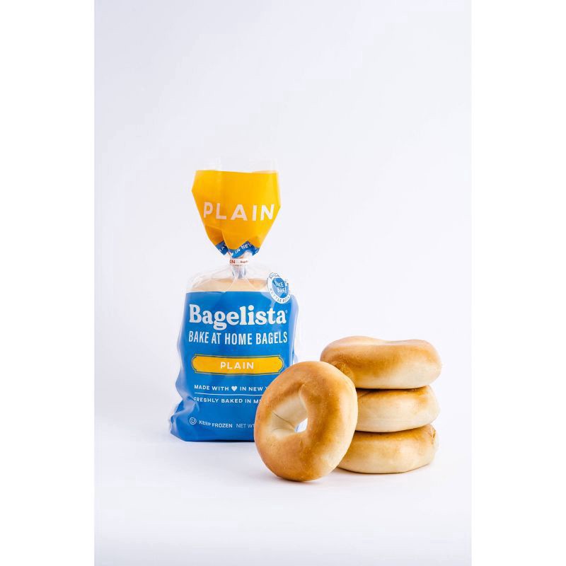 slide 3 of 4, Bagelista Plain Vegan Frozen Bake at Home Bagels, 16 oz