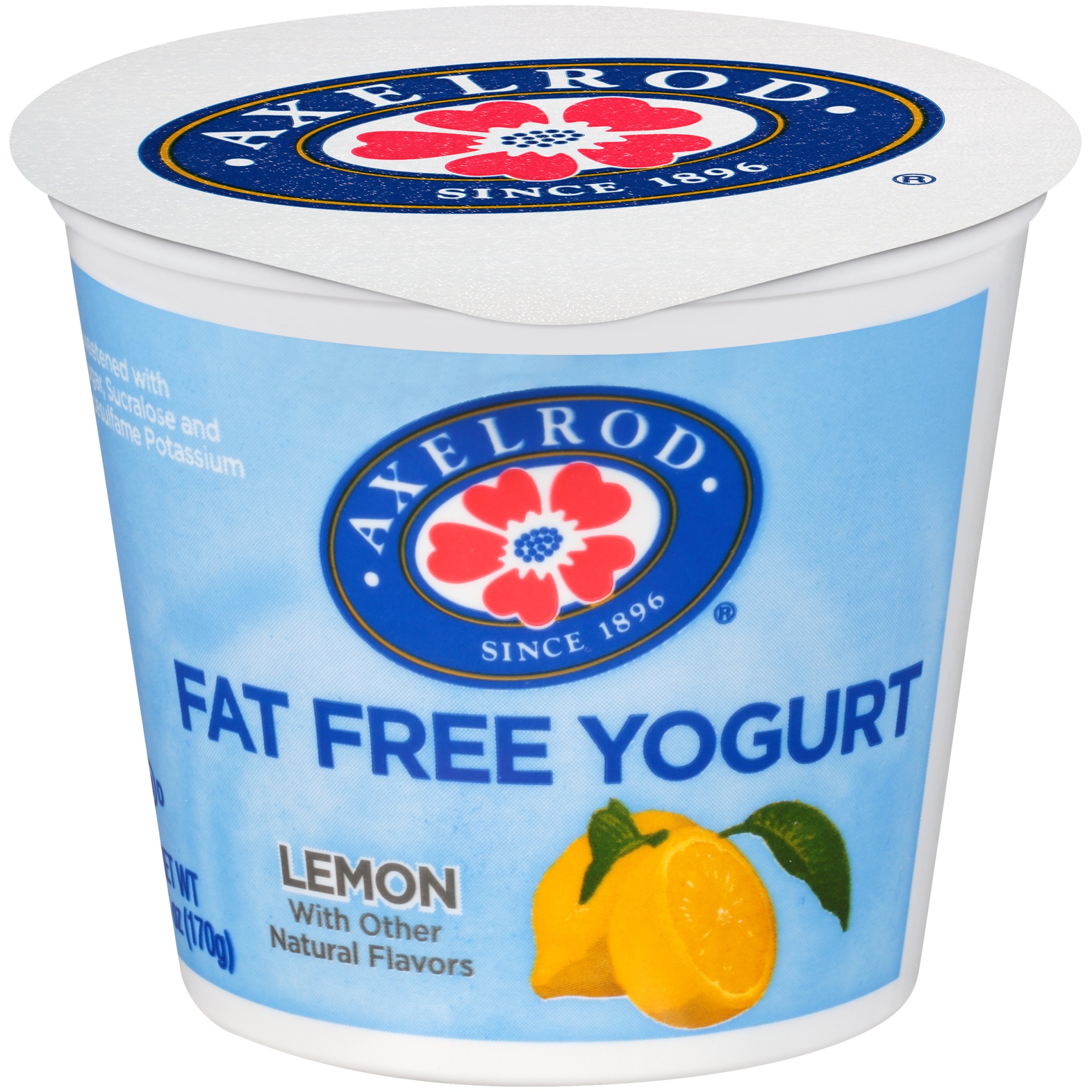 slide 1 of 7, Axelrod Fat Free Lemon Yogurt, 6 oz