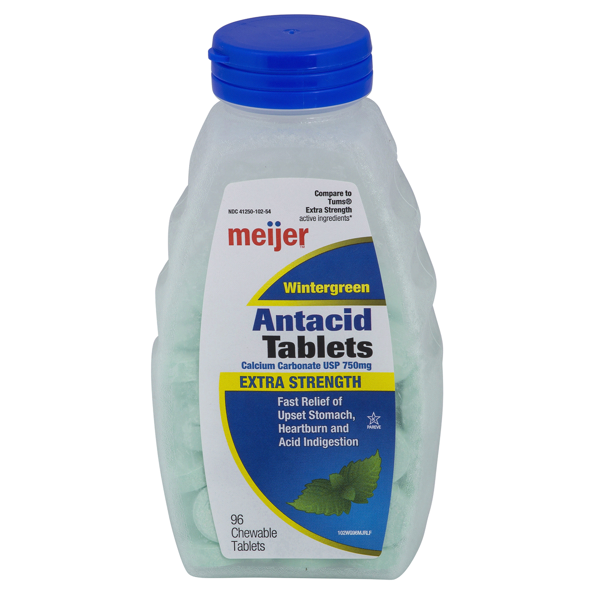 slide 1 of 5, Meijer Extra Strength Antacid, Wintergreen Flavor, 96 ct