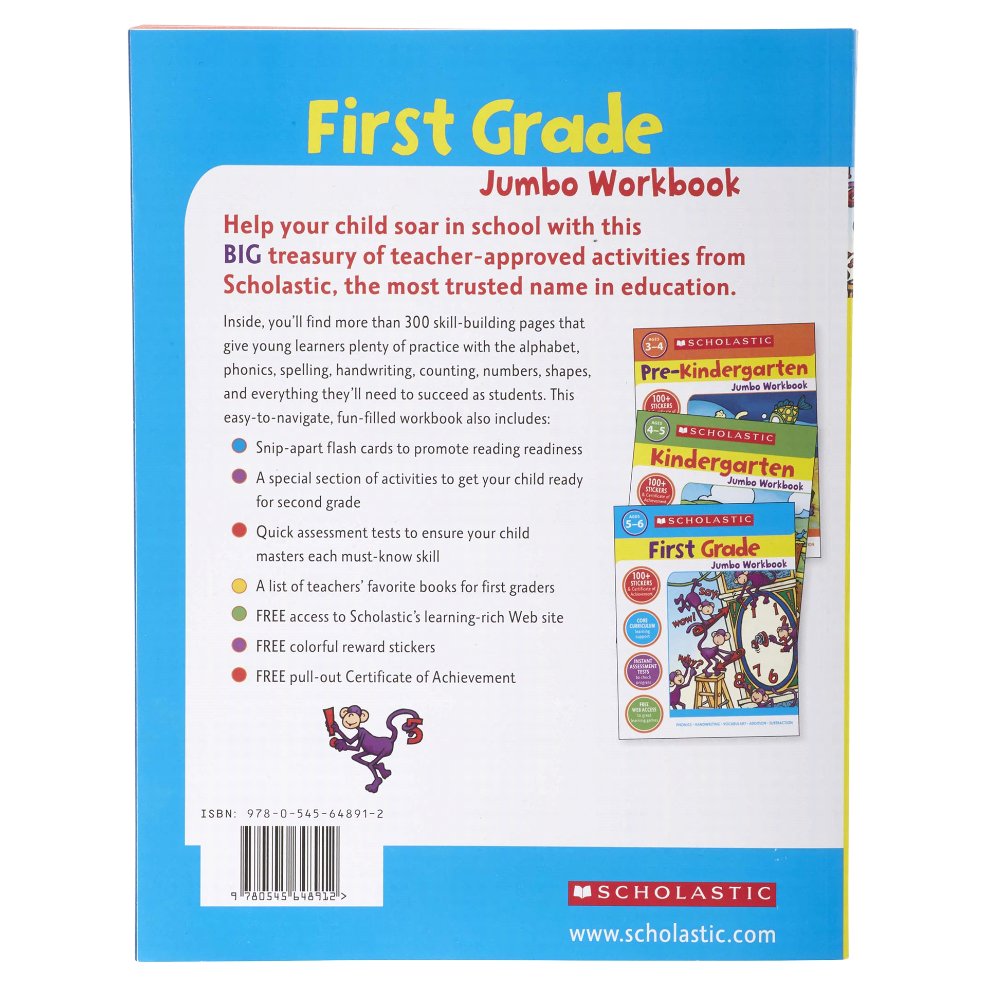 slide 2 of 5, First Grade Jumbo Workbook by Scholastic, 1 ct