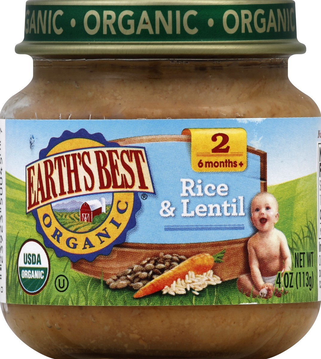 slide 6 of 6, Earth's Best 2nd Foods - Organic Rice & Lentil Dinner, 4 oz