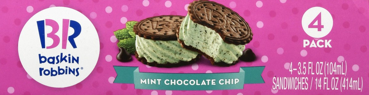 slide 10 of 13, Baskin-Robbins 4 Pack Mint Chocolate Chip Ice Cream Sandwiches 4 ea, 4 ct