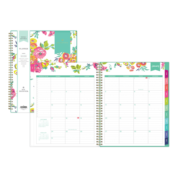 slide 2 of 10, Blue Sky Day Designer Weekly/Monthly Planner, 8-1/2'' X 11'', Peyton White, January To December 2021, 103618, 1 ct