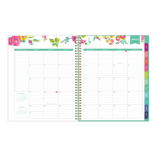 slide 4 of 10, Blue Sky Day Designer Weekly/Monthly Planner, 8-1/2'' X 11'', Peyton White, January To December 2021, 103618, 1 ct