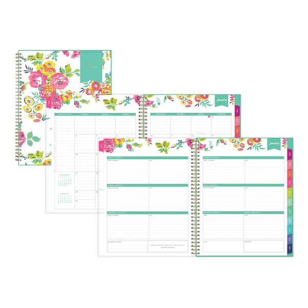slide 5 of 10, Blue Sky Day Designer Weekly/Monthly Planner, 8-1/2'' X 11'', Peyton White, January To December 2021, 103618, 1 ct