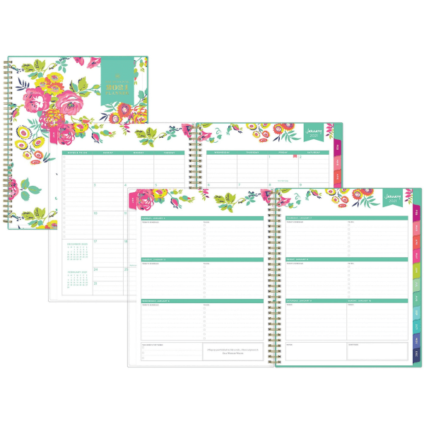 slide 6 of 10, Blue Sky Day Designer Weekly/Monthly Planner, 8-1/2'' X 11'', Peyton White, January To December 2021, 103618, 1 ct