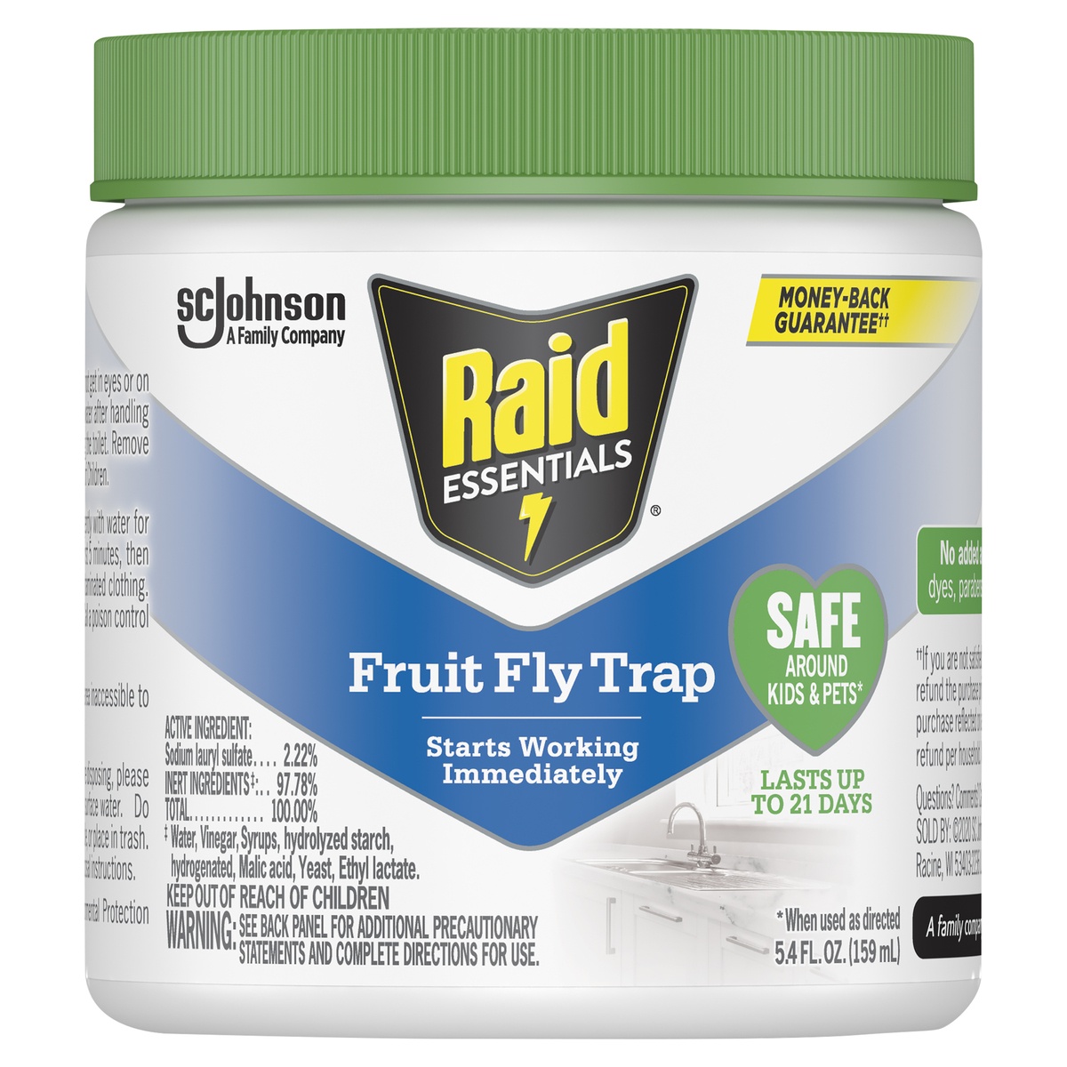 slide 1 of 7, Raid Essentials Essentials Fruity Fly Trap 5.4 fl oz, 5.4 fl oz