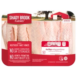 Shady Brook Farms Turkey Wing Portions, Bone-in, 3 Count, Tray, Fresh, 2 - 2.25 lbs