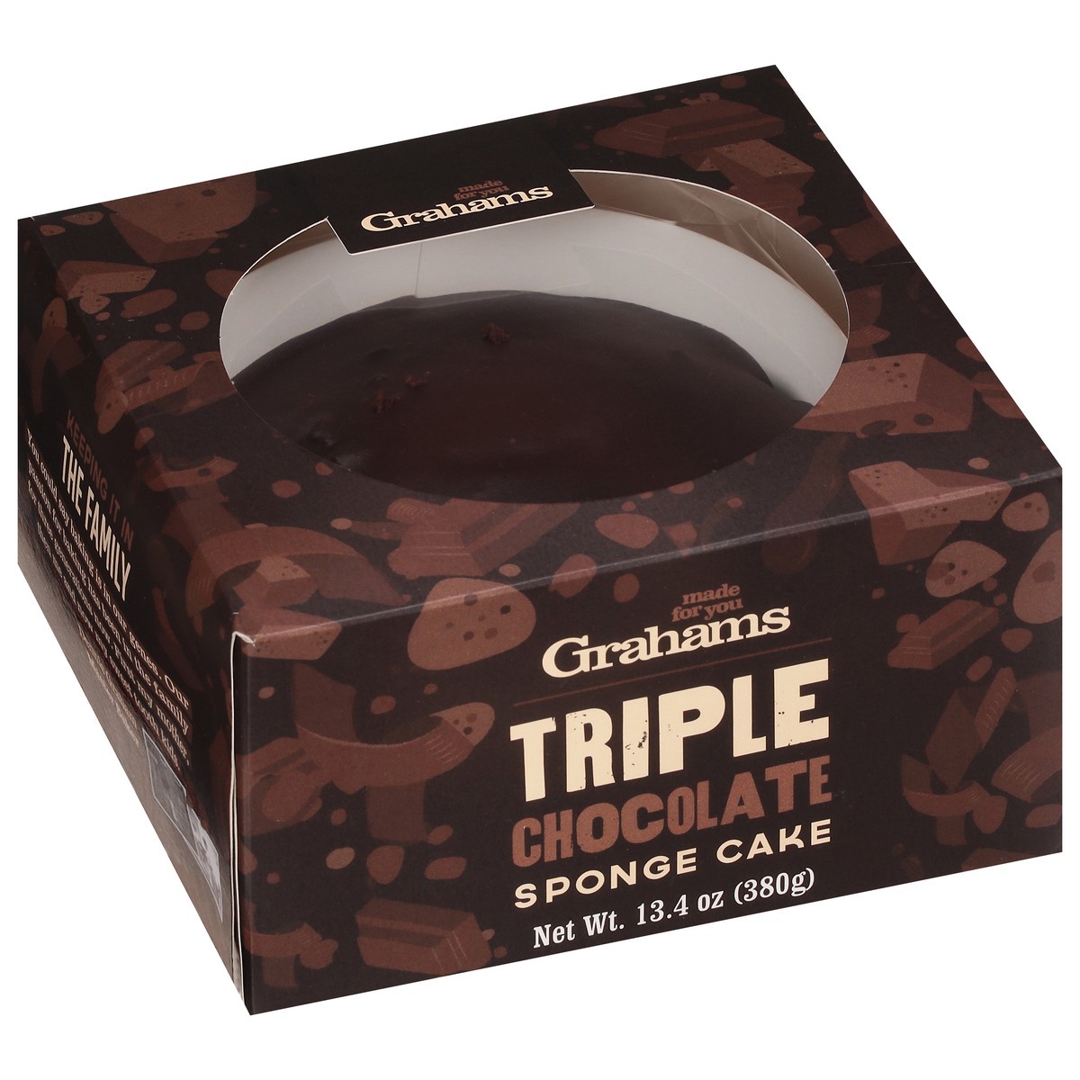 slide 2 of 9, Grahams Triple Chocolate Sponge Cake 13.4 oz, 13.4 oz