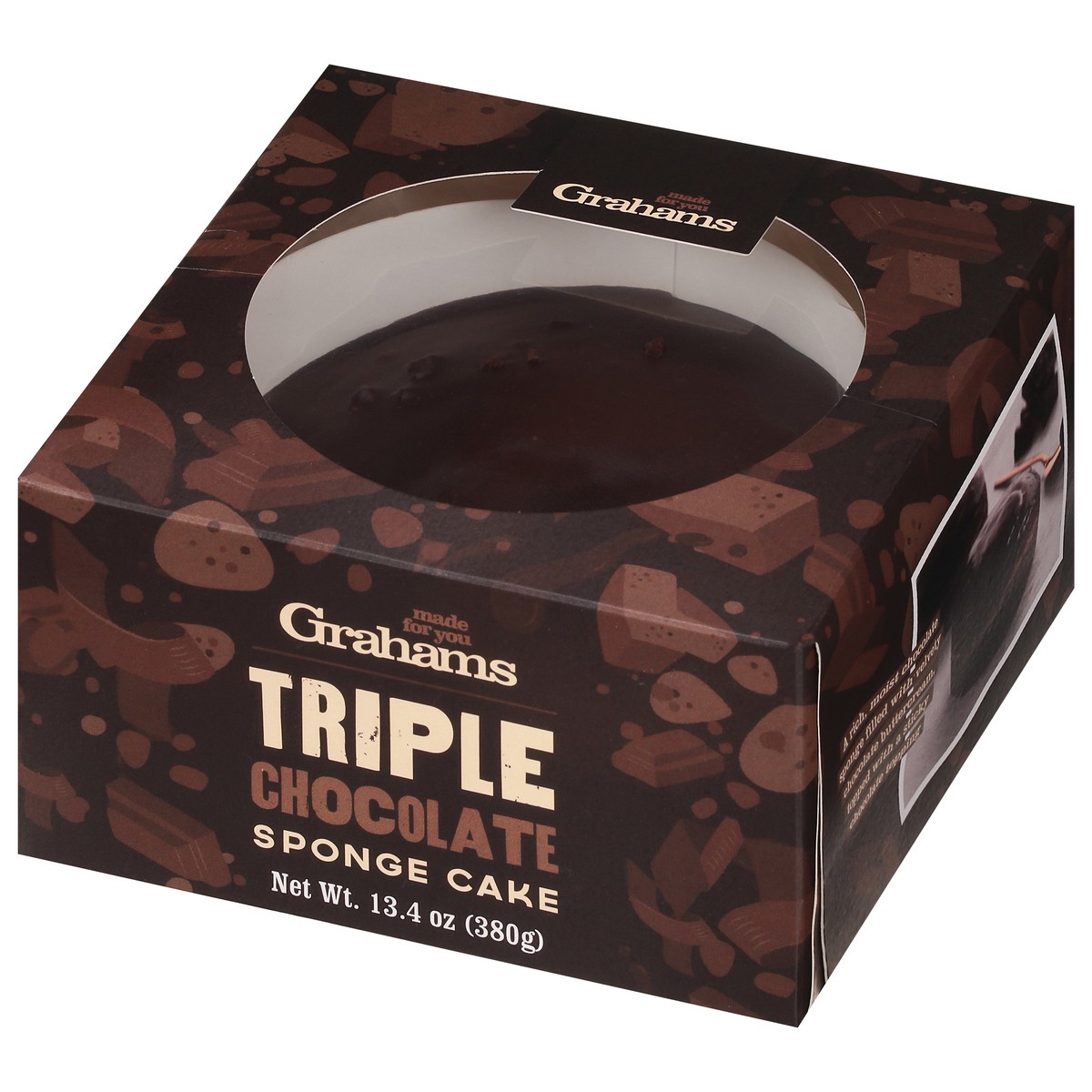 slide 3 of 9, Grahams Triple Chocolate Sponge Cake 13.4 oz, 13.4 oz