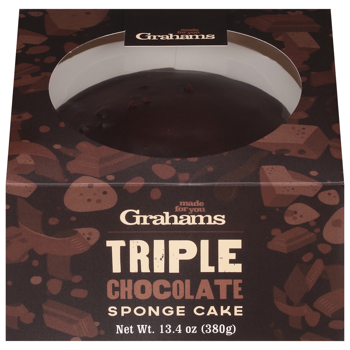 slide 1 of 9, Grahams Triple Chocolate Sponge Cake 13.4 oz, 13.4 oz