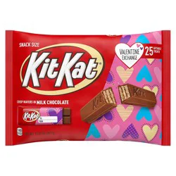KIT KAT Valentine Exchange Milk Chocolate Wafer Snack Size Candy, Valentine's Day, 12.25 oz, Bag (25 Count)