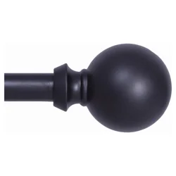 Kenney Newbury 5/8" Standard Decorative Window Curtain Rod, 48-86", Black