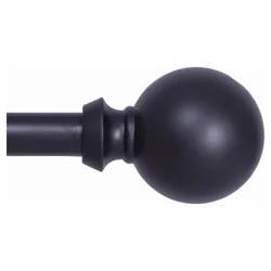Kenney Newbury 5/8" Standard Decorative Window Curtain Rod, 48-86", Black