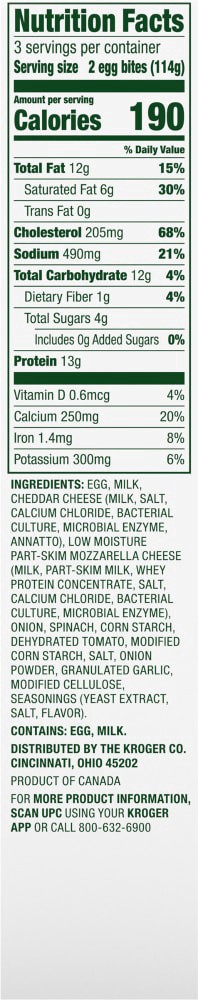 slide 4 of 4, Simple Truth Spinach & Cheddar Egg Bites - 6 ct, 6 ct