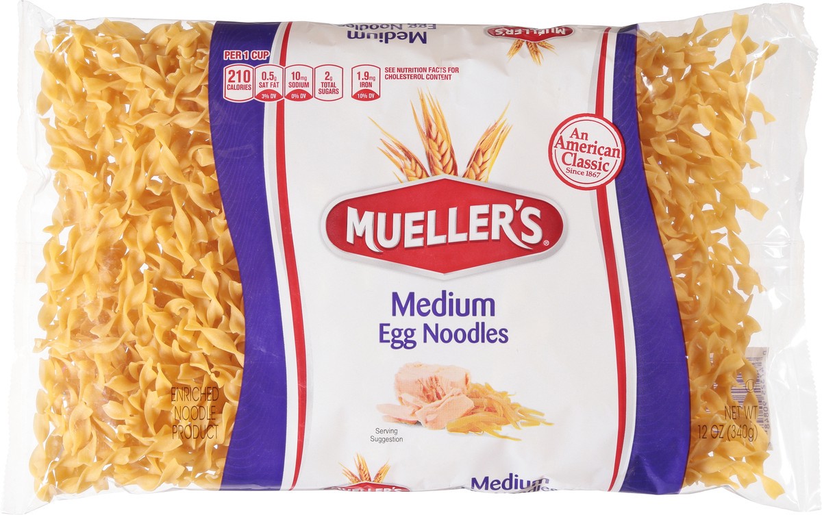 slide 6 of 9, Mueller's Medium Egg Noodles, 12 oz