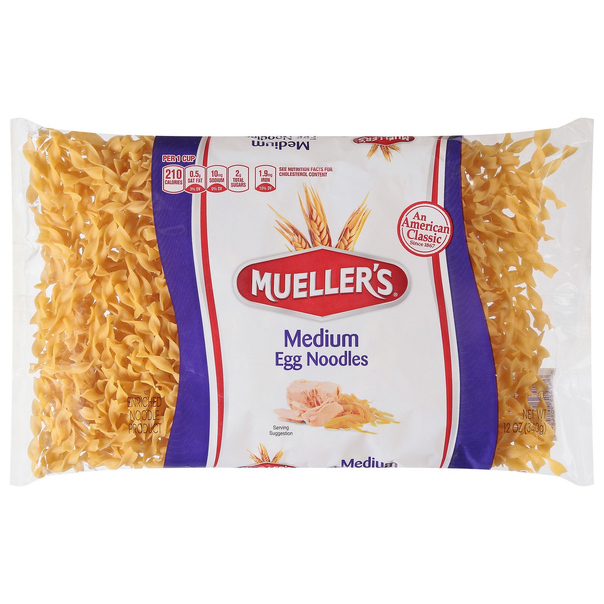 slide 1 of 9, Mueller's Medium Egg Noodles, 12 oz