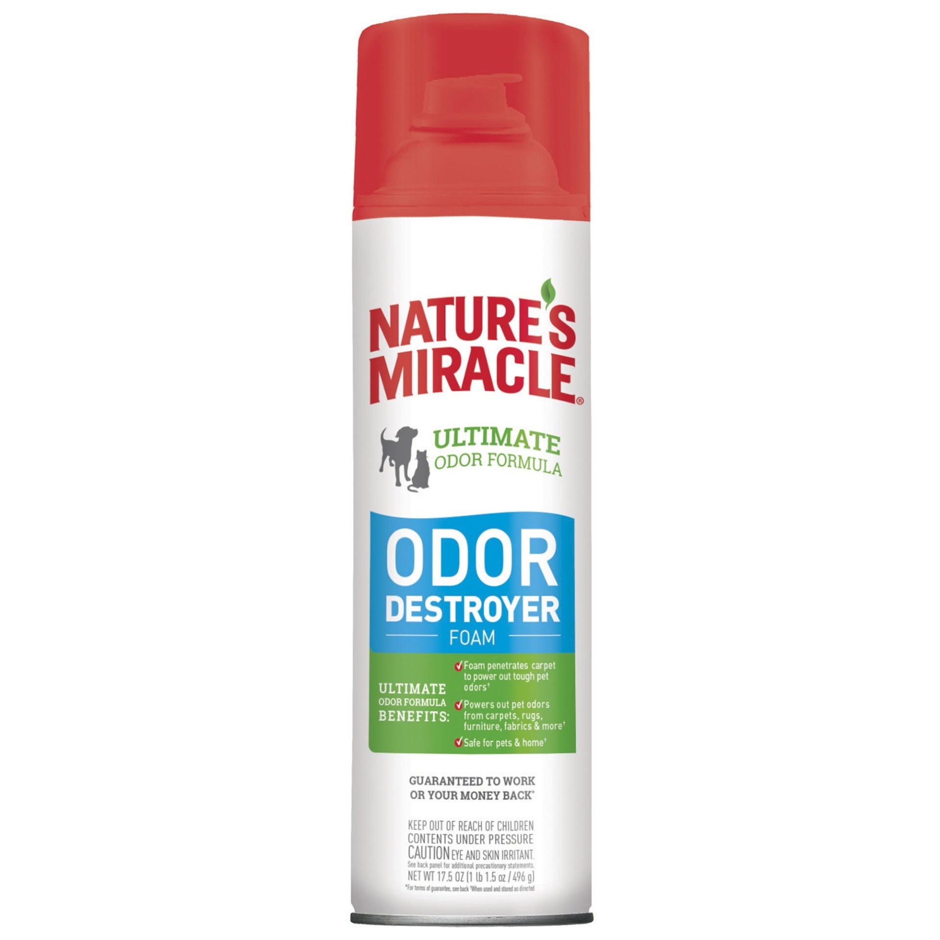 slide 1 of 1, Nature's Miracle 3 in 1 Odor Destroyer Foam, 17.5 fl oz