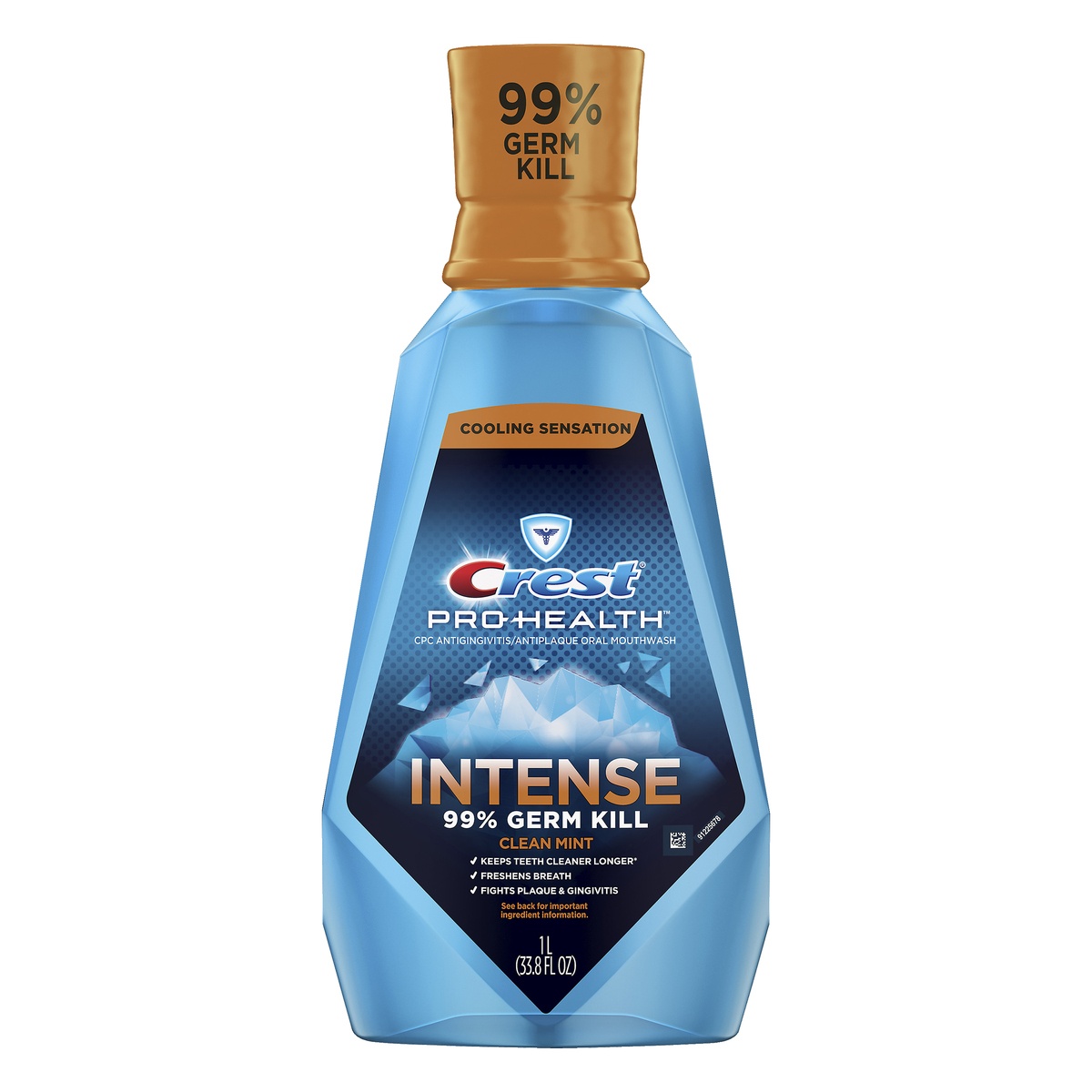 slide 1 of 1, Crest Pro Health Intense Clean Mint CPC (cetylpyridinium chloride) Antigingivitis/Antiplaque Oral Rinse, 1 L (33.8 fl oz), 1 liter