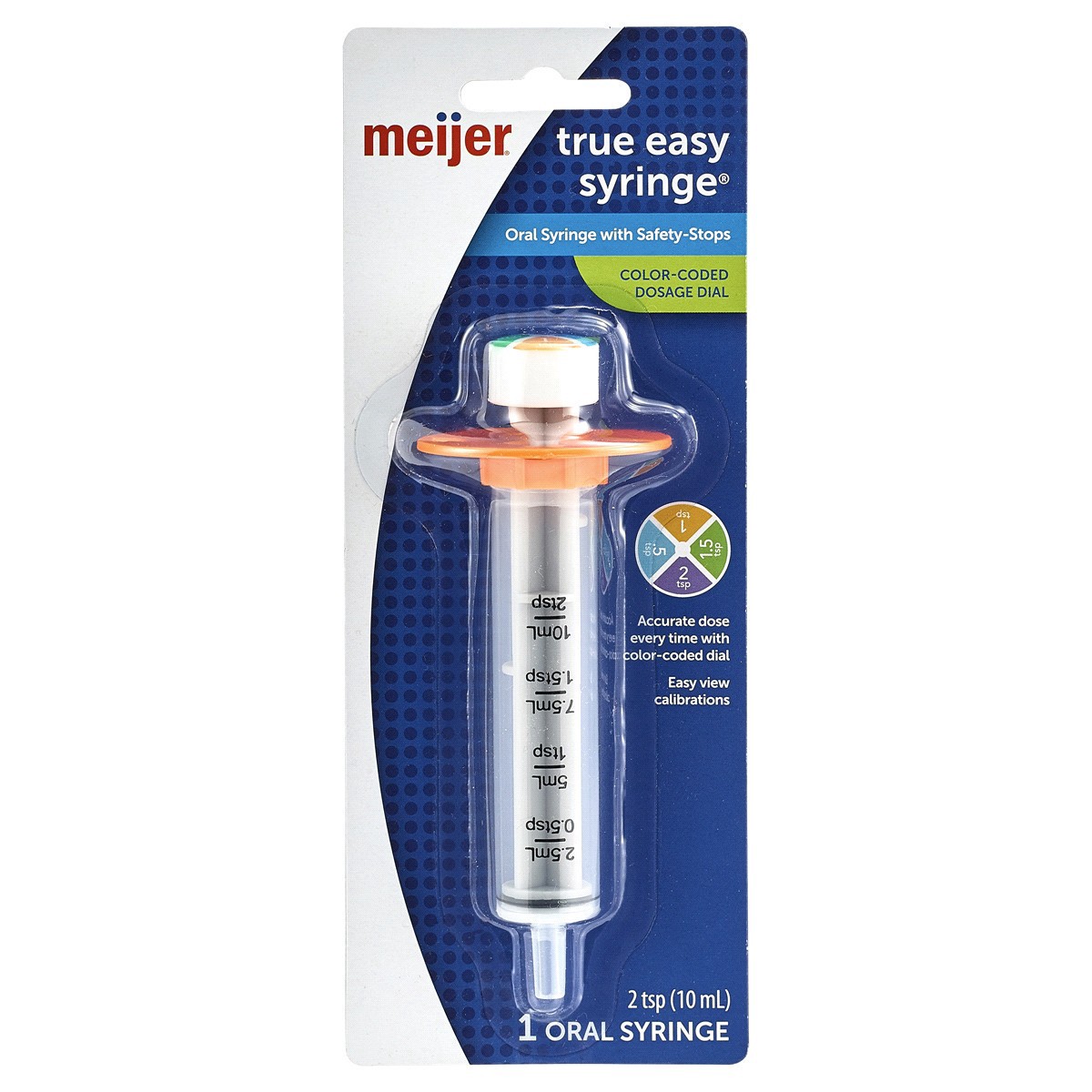 slide 1 of 5, Meijer True Easy Oral Syringe with Color Coded Safety-Stops, 1 ct