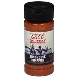 Four Sixes Bunkhouse Campfire Seasoning Blend with a Hint of Mesquite Flavor 3.4 oz
