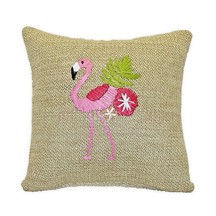 slide 1 of 2, Destination Summer Flamingo Square Indoor/Outdoor Throw Pillow, 1 ct