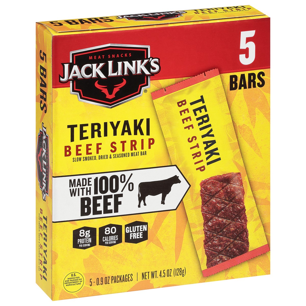 slide 2 of 11, Jack Link's 4.5Oz Jack Link's Teriyaki Beef Steak 1/1 Count Consumer Unit, 5 ct; 0.9 oz
