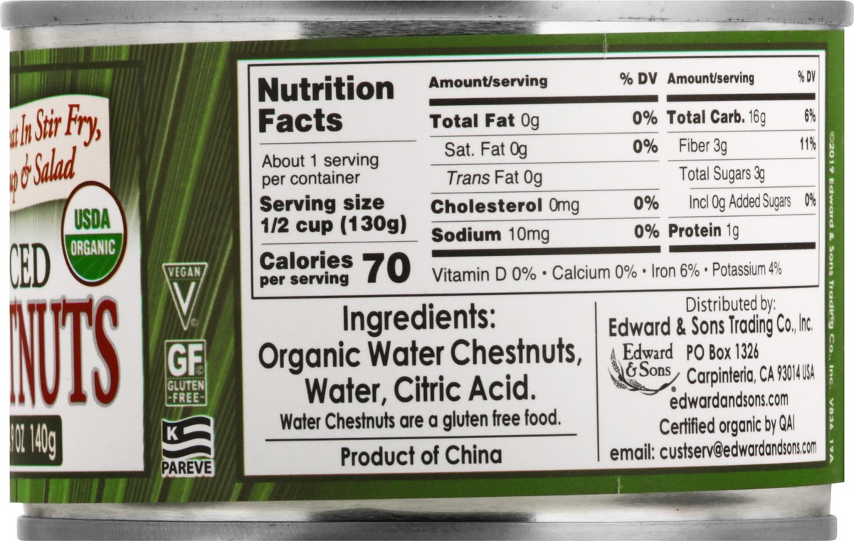 slide 8 of 9, Native Forest Organic Sliced Water Chestnuts 8 oz, 