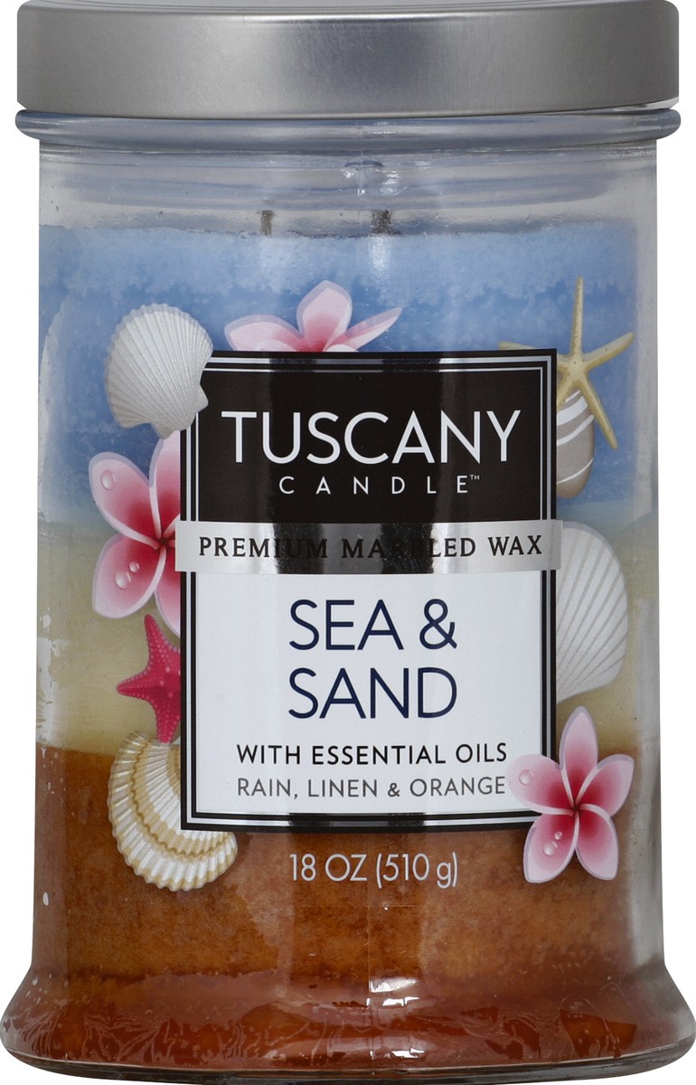 slide 1 of 8, Tuscany Candle Sea And Sand Triple Pour Glass Jar Candle, 1 ct