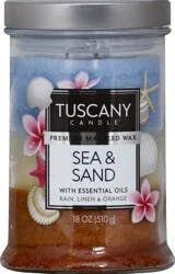 Tuscany Candle Sea And Sand Triple Pour Glass Jar Candle