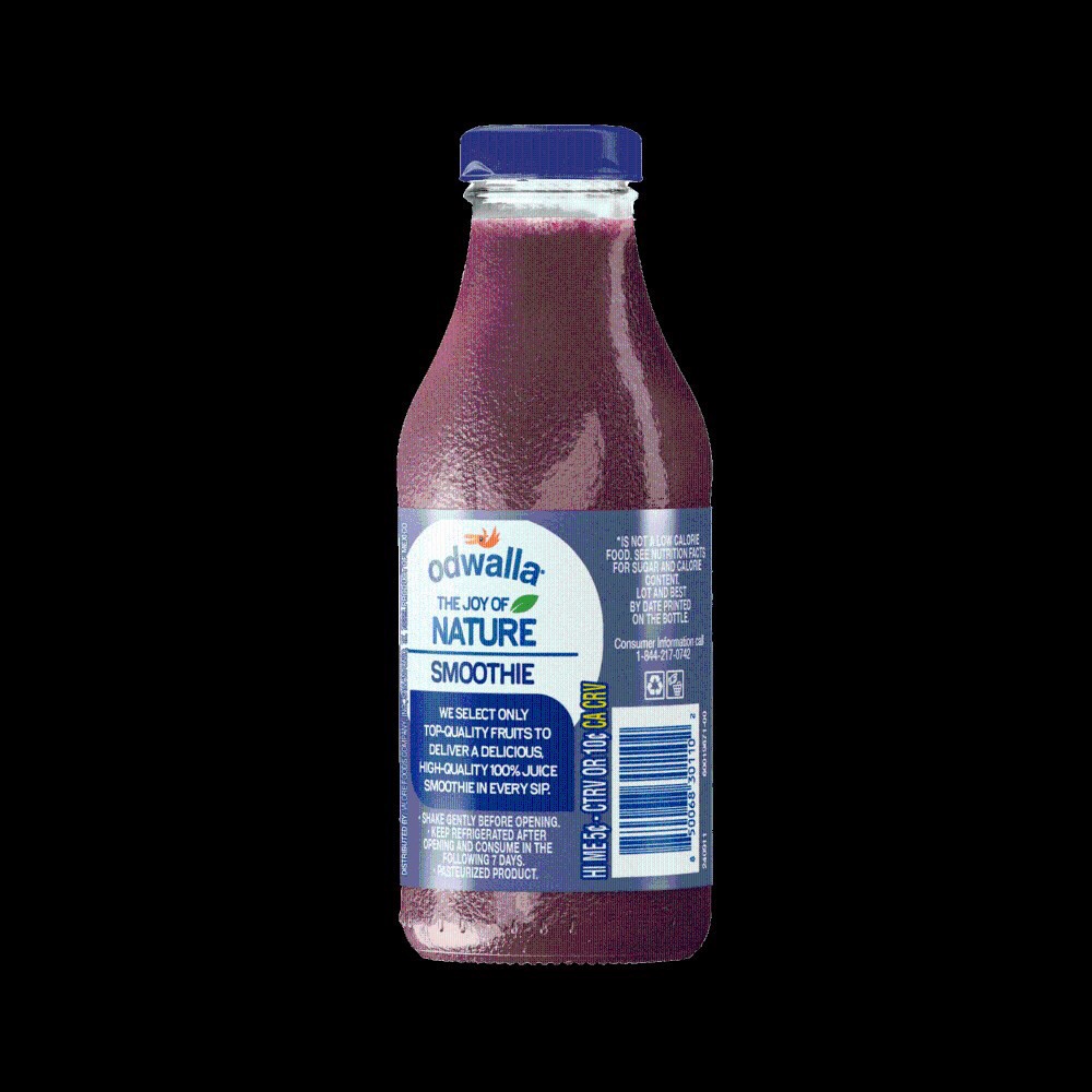 slide 2 of 3, Odwalla® Berries Smoothie Glass Bottle, 13.9 fl oz