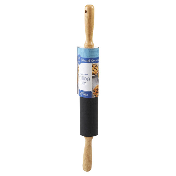 slide 8 of 29, Grand Gourmet Black Rolling Pin Wood Handle, 1 ct