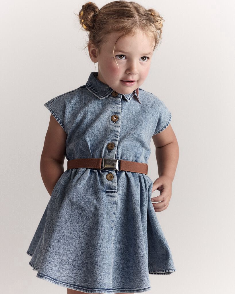 slide 2 of 6, Otteravenue Toddler Girl Avenue Twirl Dress™ in Denim - Blue Blue 6, 1 ct