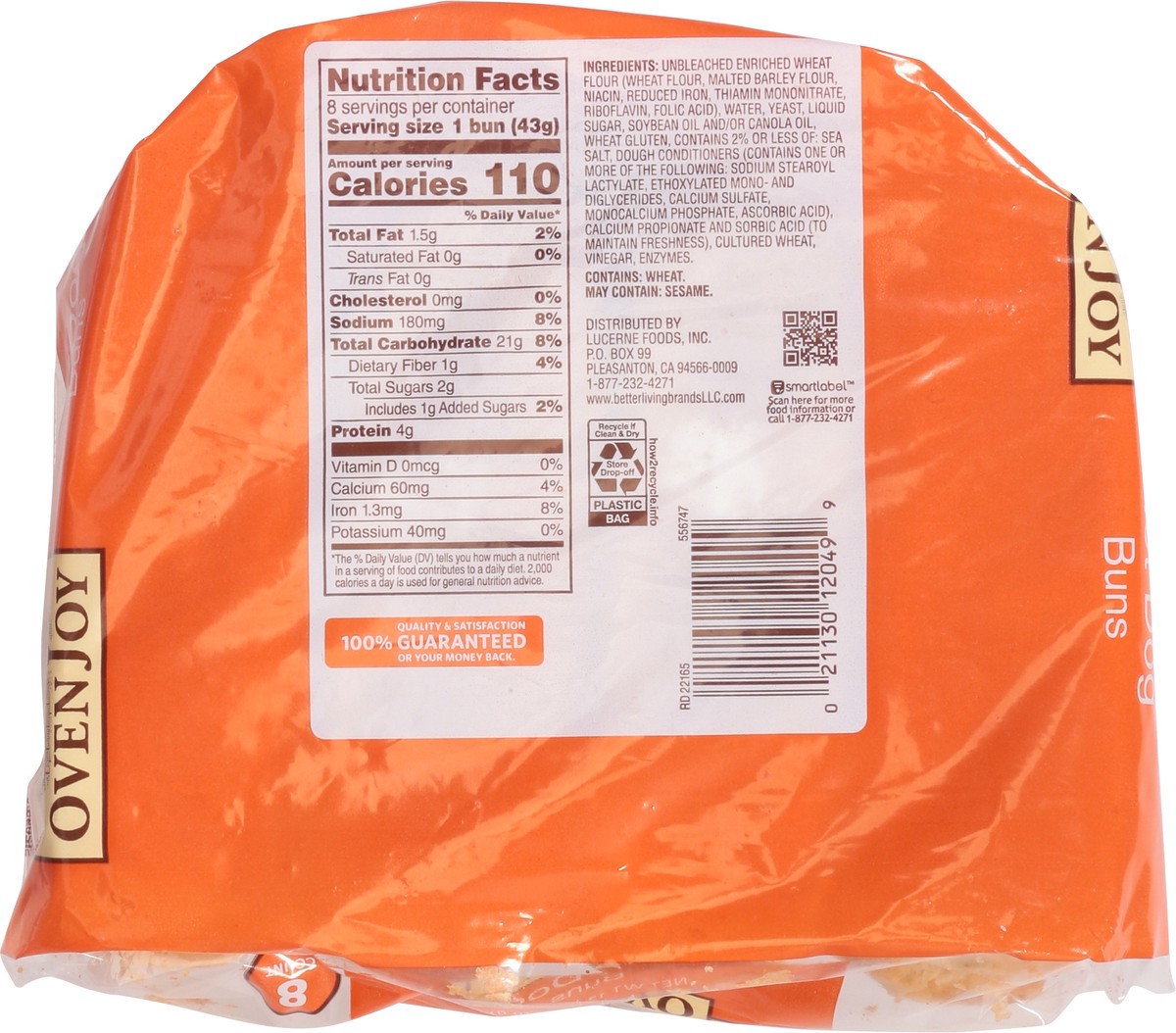 slide 12 of 13, Oven Joy Hot Dog Buns 8 ea, 8 ct