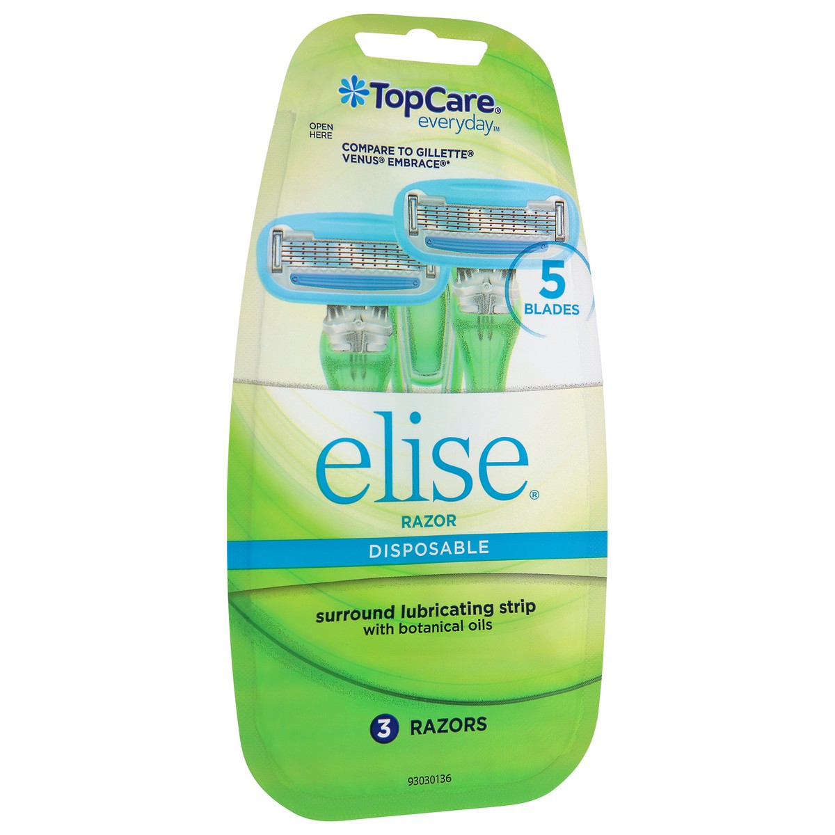 slide 6 of 9, TopCare Disposable 5-Blade Razor Elise Women's, 3 ct