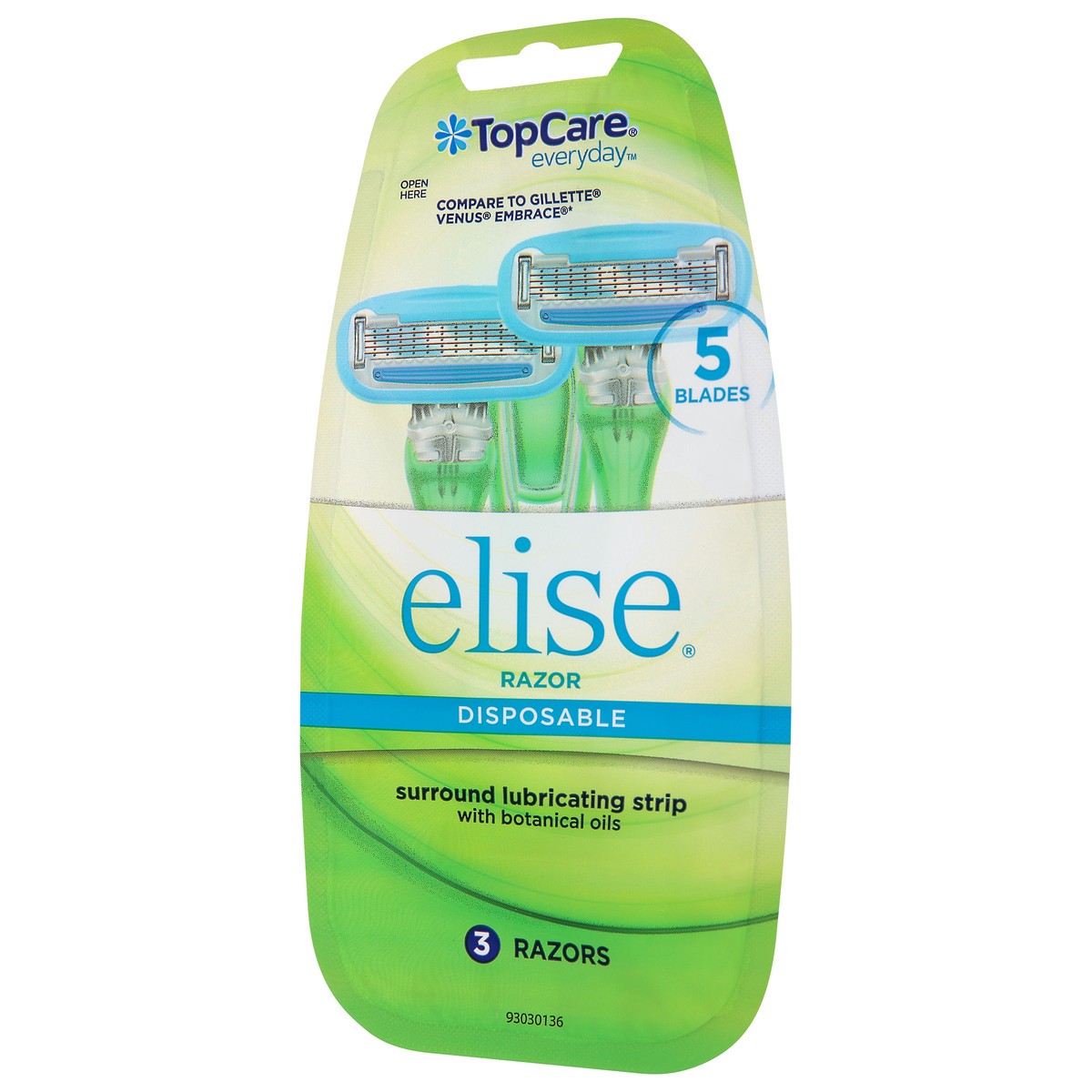 slide 8 of 9, TopCare Disposable 5-Blade Razor Elise Women's, 3 ct