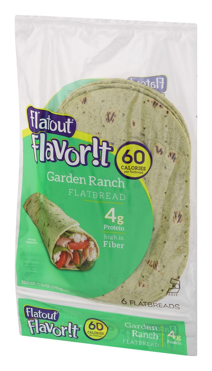 slide 3 of 10, Flatout Flavor!T Flatbread Garden Ranch, 6.8 oz