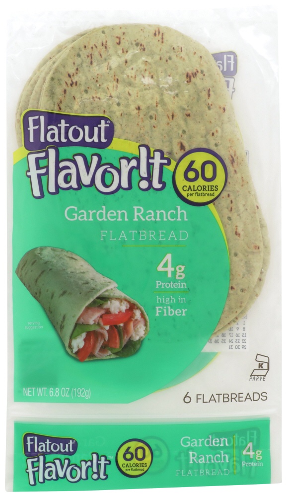 slide 1 of 10, Flatout Flavor!T Flatbread Garden Ranch, 6.8 oz