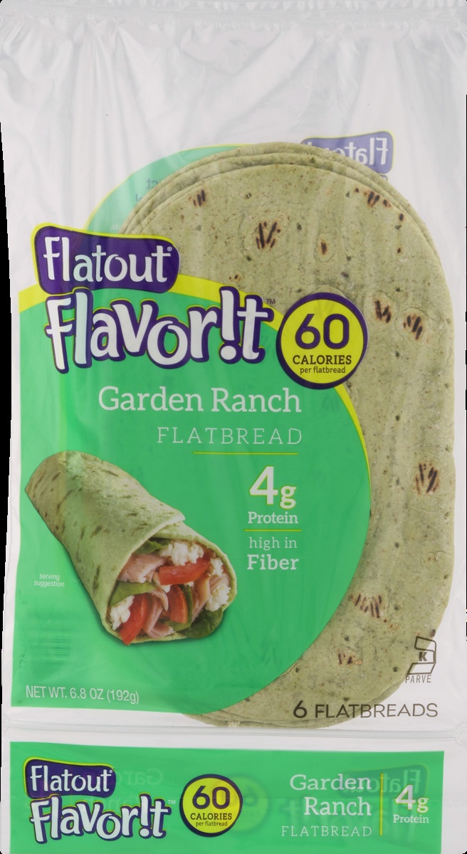 slide 9 of 10, Flatout Flavor!T Flatbread Garden Ranch, 6.8 oz
