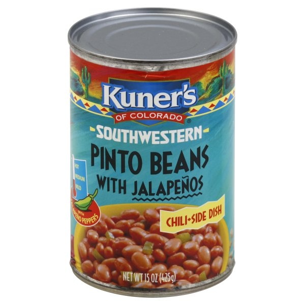 slide 1 of 1, Kuner's Of Colorado Southwestern Pinto Beans With Jalapenos, 15 oz