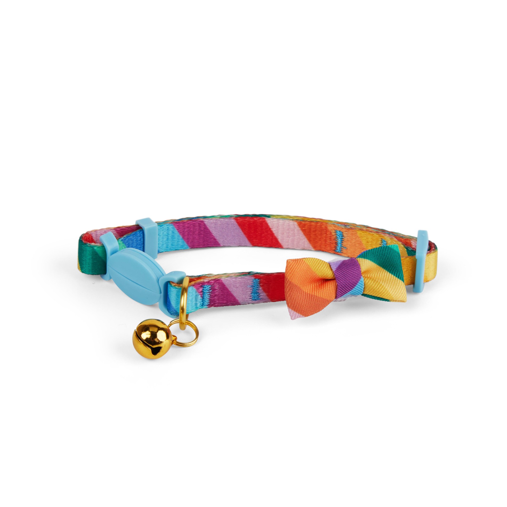 slide 1 of 1, YOULY Rainbow Slant Cat Collar, Medium, MED