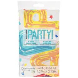 Unique Party! Happy Balloon Birthday Plastic Tablecover 1 ea