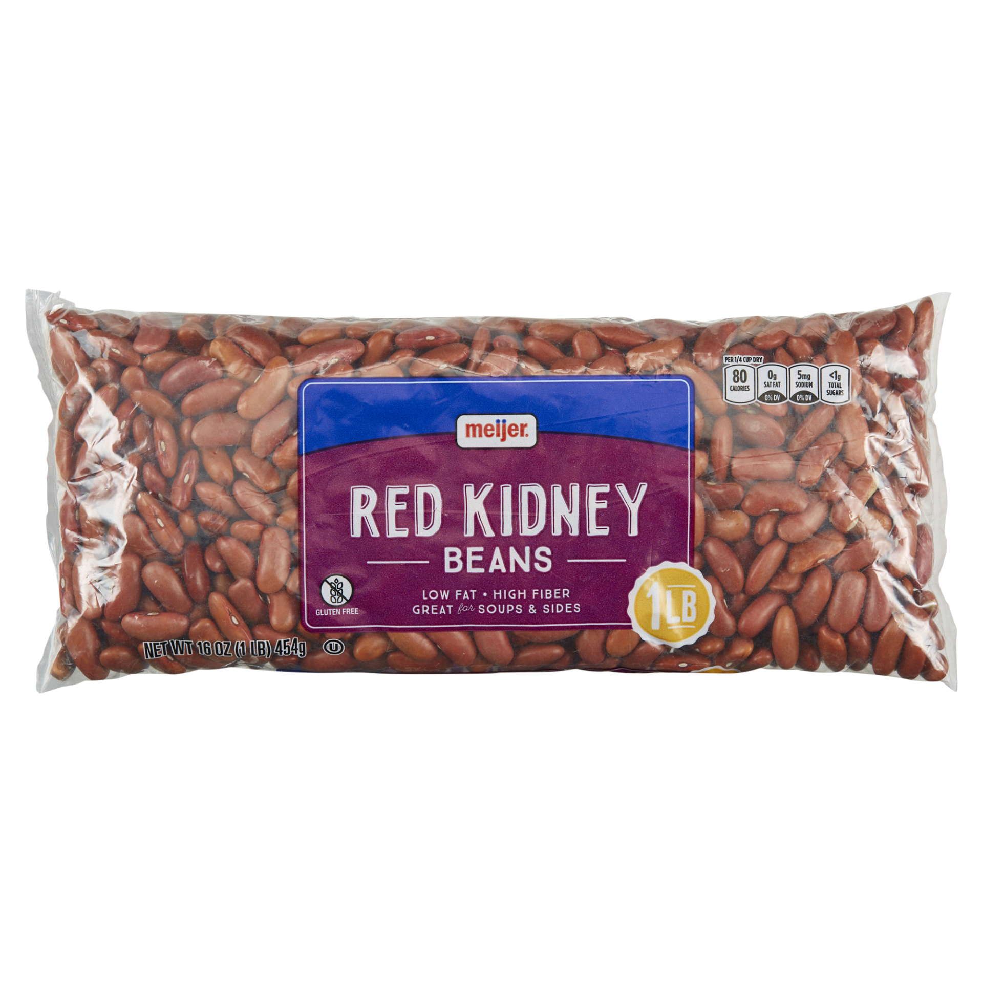 slide 1 of 2, Meijer Naturals Kidney Beans Red Bag, 16 oz