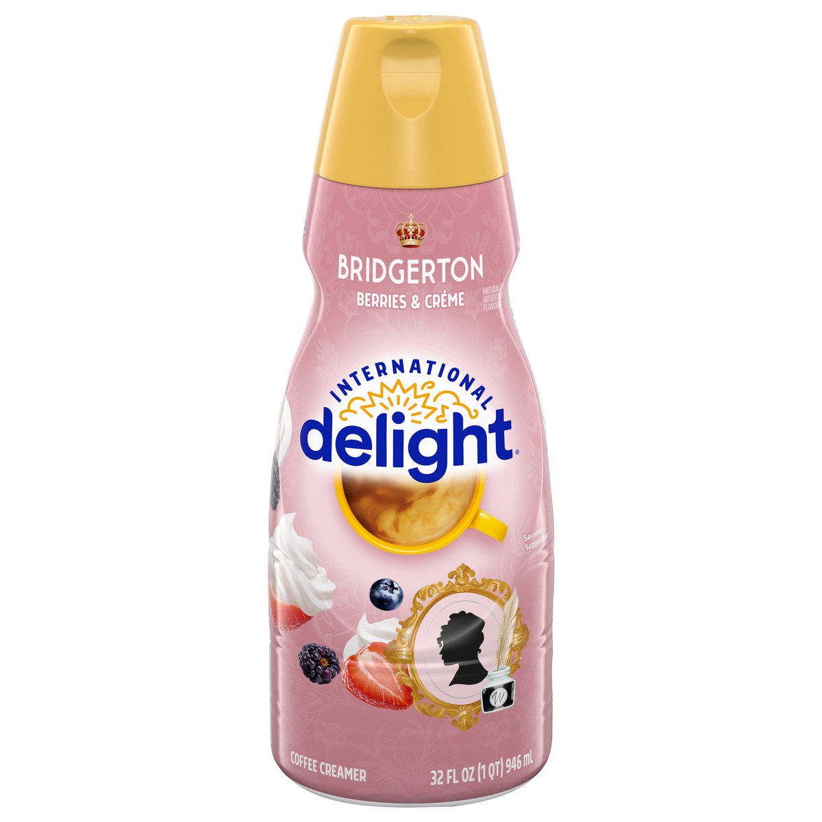slide 2 of 14, International Delight Coffee Creamer, Bridgerton Berries & Creme, Refrigerated Flavored Creamer, 32 FL OZ Bottle, 32 fl oz